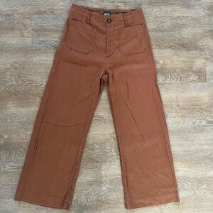 Maeve Anthropologie | The Colette Wide Leg Linen Pants | Rust Brown 29 High Rise